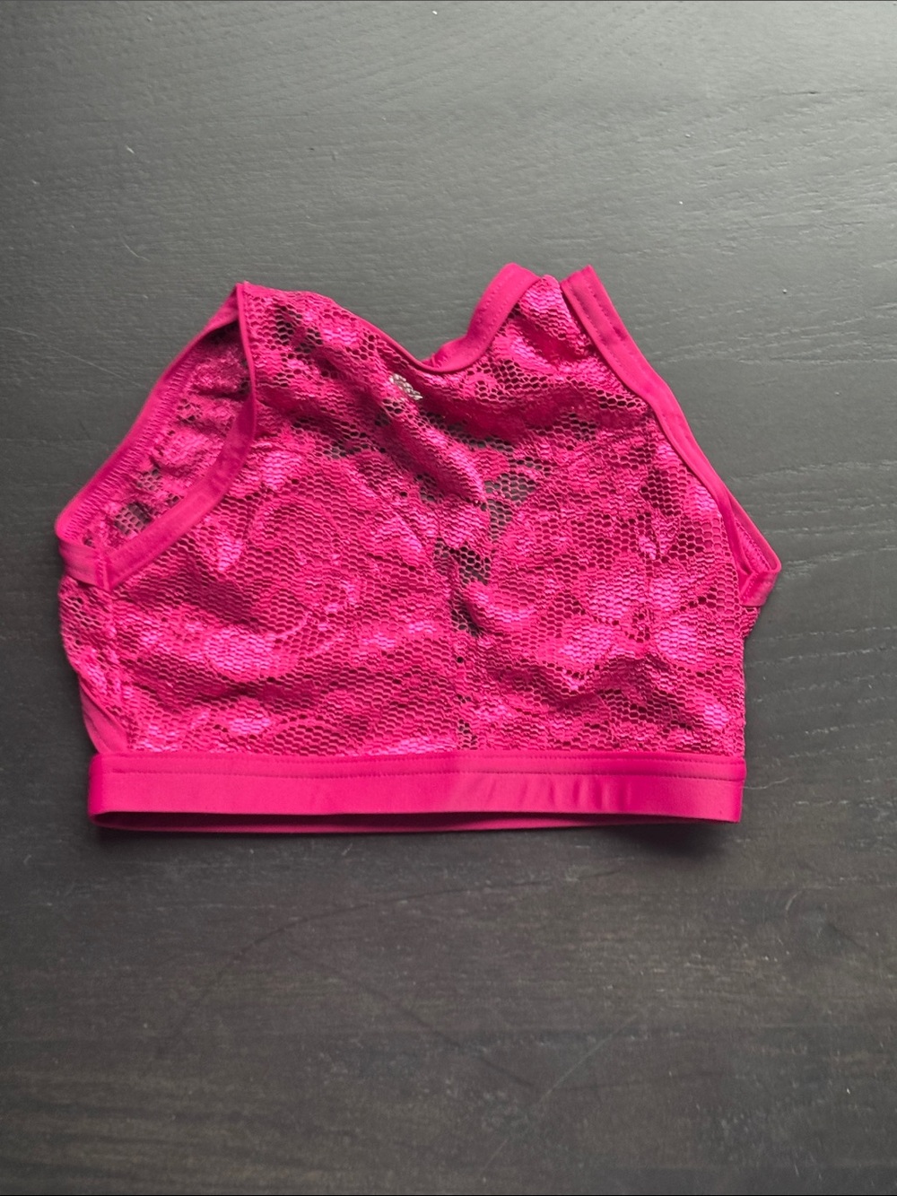 Kids Magenta Lace Dance Crop Top